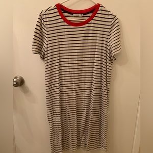 Dress, black and white stripes, L